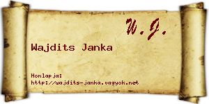 Wajdits Janka névjegykártya